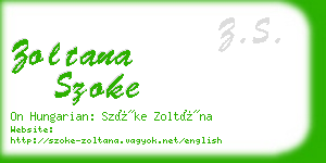 zoltana szoke business card